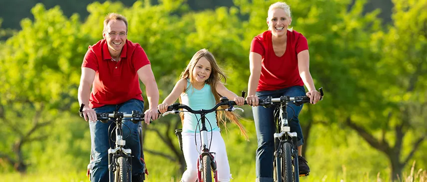 Family Riding Bikes
